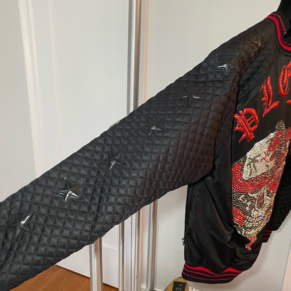 PHILIPP PLEIN NYLON JACKET "SKULL SNAKE RED" - Picture 9 of 10